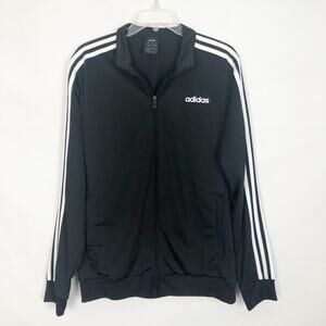 Adidas Men's Full Zipper Long Sleeve Track Black Jacket Size Medium